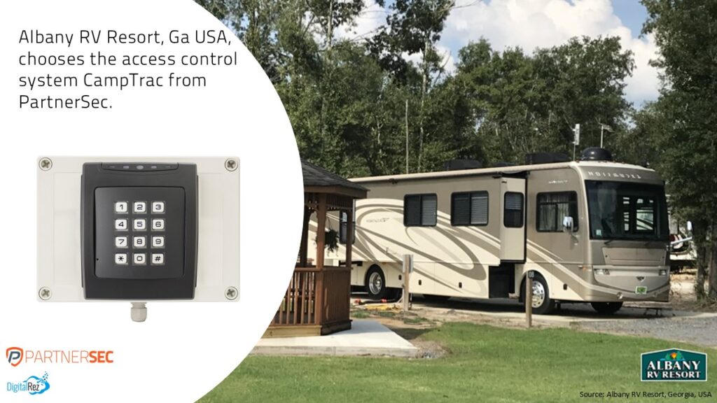 camp site, rv park, access control, albany, camptrac, partnersec